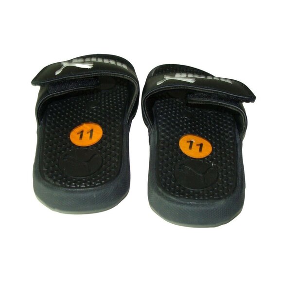 Puma Big Boys Slide Sandals Size 11 Black - Picture 3 of 7